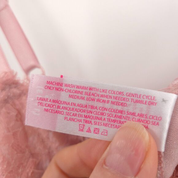 No Boundries Y2K cruched velvet lace trim tank top Size L pink stretch - Picture 7 of 8